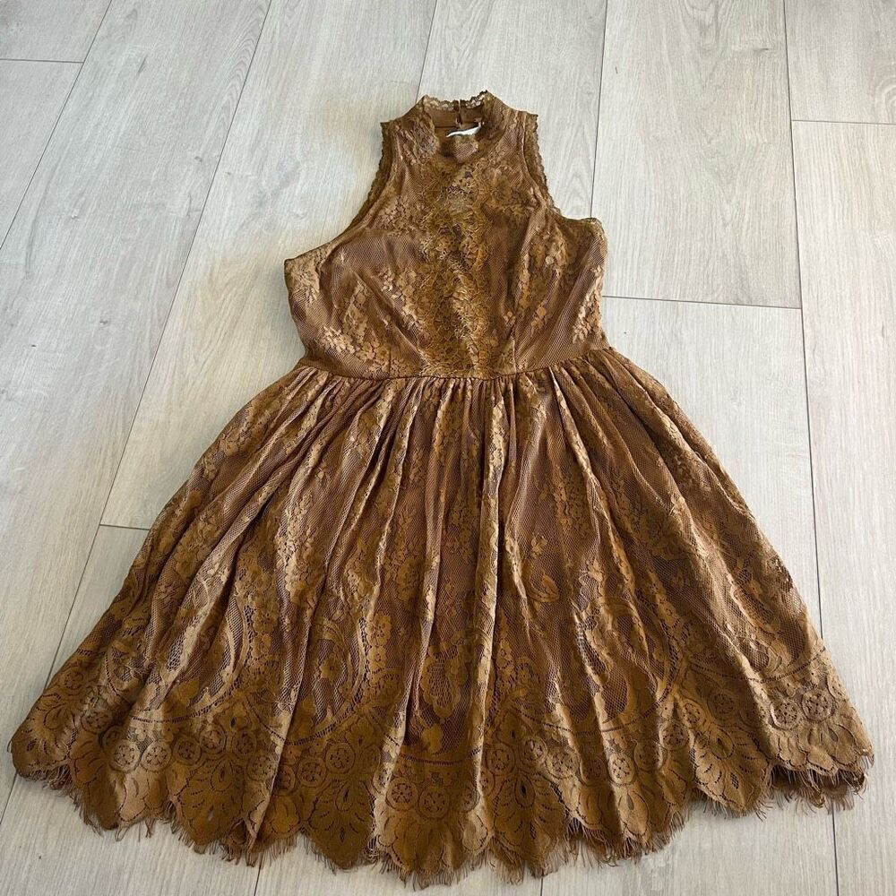 FREE PEOPLE Verushka Mini Dress Golden Honey size 2